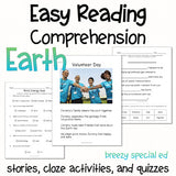 Earth - Easy Reading Comprehension for Special Education
