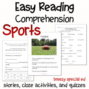 Sports - Easy Reading Comprehension for Special Education