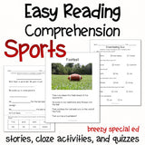 Sports - Easy Reading Comprehension for Special Education