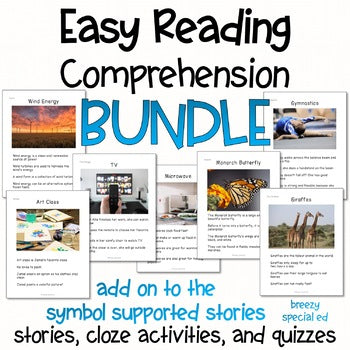 Easy Reading Comprehension BUNDLE (Add on to Symbol Comprehension)
