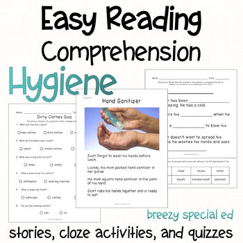 Hygiene reading comprehension stories for special education