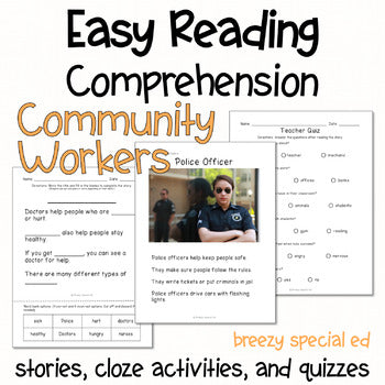 Community Workers - Easy Reading Comprehension for Special Education