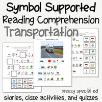 Transportation - Symbol Supported Picture Reading Comprehension