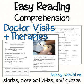 Doctor Visits and Therapies - Easy Reading Comprehension for Special Education