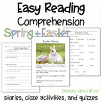 Spring and Easter - Easy Reading Comprehension for Special Education