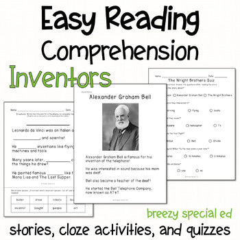 Inventors - Easy Reading Comprehension for Special Education