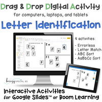 Digital Letter Identification Interactive Activities for Special Ed