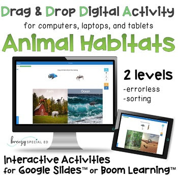 Distance Learning: Animal Habitats Interactive Activities for Special Education