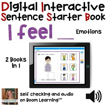 Digital Interactive Books - I Feel - Sentencer Starter Books - Boom Cards™