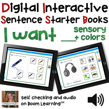 Digital Interactive Books - I Want - Sentencer Starter Books - Boom Cards™