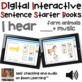 Digital Interactive Books - I Hear - Sentencer Starter Books - Boom Cards™