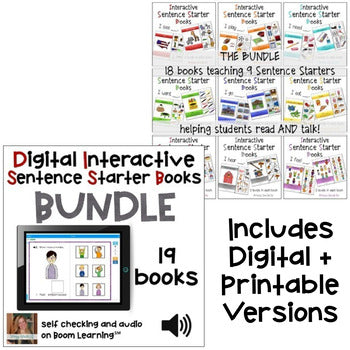 Interactive Digital + Printable Sentence Starter Books MEGA bundle