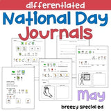 National Days May Differentiated Journals for special education