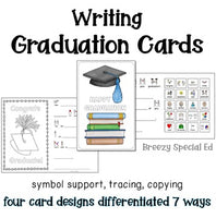 Graduation Cards Differentiated for ALL your Special Education Students
