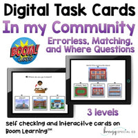 Digital Community Places Task Cards (3 levels) on Boom Cards™