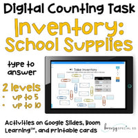School Supply Inventory - Digital Counting Practice for Special Ed