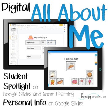 Digital All About Me and Personal Info - for Special Education