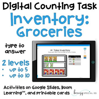 Groceries Inventory - Digital Counting Practice for Special Ed