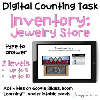 Jewelry Store Inventory - Digital Counting Practice for Special Ed
