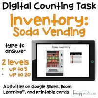 Vending Machine Soda Inventory - Digital Counting Practice for Special Ed