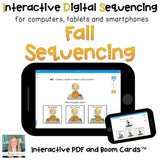 Digital Fall Sequencing for Special Ed (Interactive PDF and Boom Cards)
