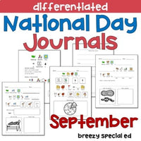 National Days September Differentiated Journals for special education