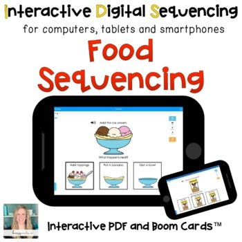 Digital Food Sequencing for Special Ed (Interactive PDF and Boom Cards)