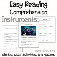 Instruments - Easy Reading Comprehension for Special Education