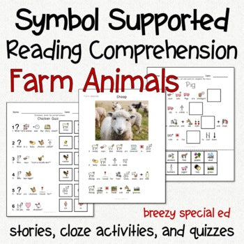Farm Animals - Symbol Supported Picture Reading Comprehension