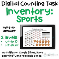 Sports Equipment Inventory - Digital Counting Practice for Special Ed