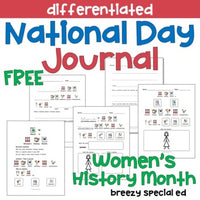 Women's History Month FREE Differentiated Journal for special education