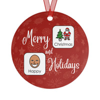 PERSONALIZED Special Education Teacher Metal Ornament with Picture Communication Symbols