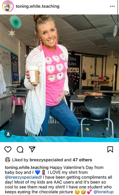 Candy Heart PCS Symbol Special Education Teacher Tee