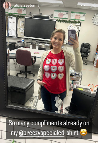 Candy Heart PCS Symbol Special Education Teacher Tee