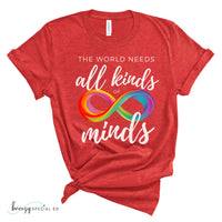 The World Needs All Kinds of Minds | Autism Acceptance | Special Education Teacher Tee