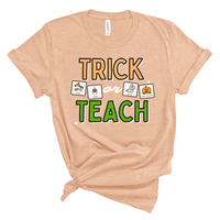 Trick or Teach Teacher Tee with Symbol Icon Cards | Special Education Teacher Halloween Tee