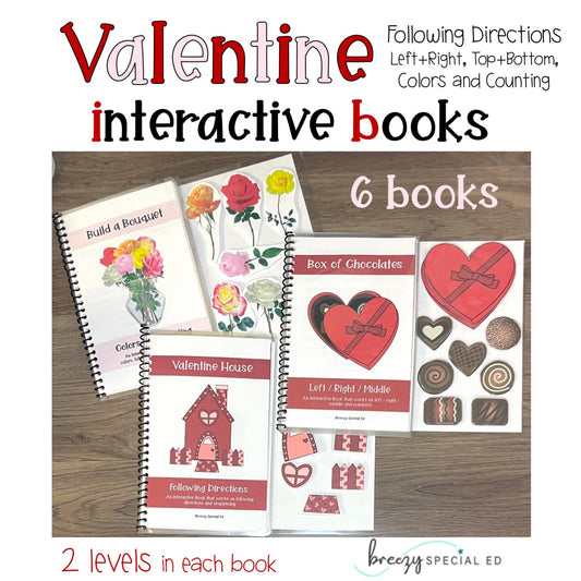 Valentine's Day Adapted Books Following Directions + Sequencing for Special Ed