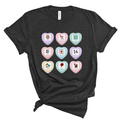 Candy Heart PCS Symbol Special Education Teacher Tee
