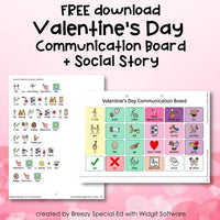 Valentine's Day Communication Board and Social Story FREEBIE
