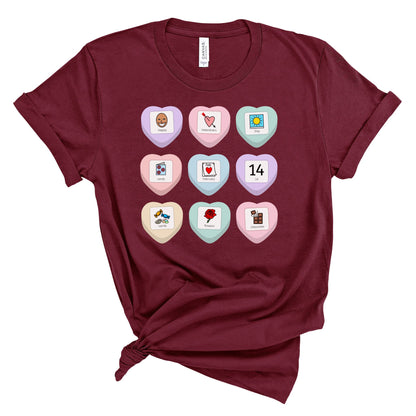 Candy Heart PCS Symbol Special Education Teacher Tee