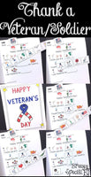 veteran day cards symbol support for inclusion and special education
