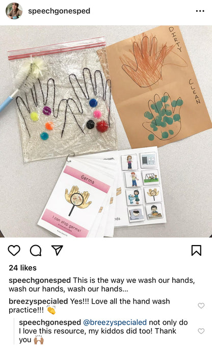 Germs and Washing Hands Interactive Adapted Books for Special Ed