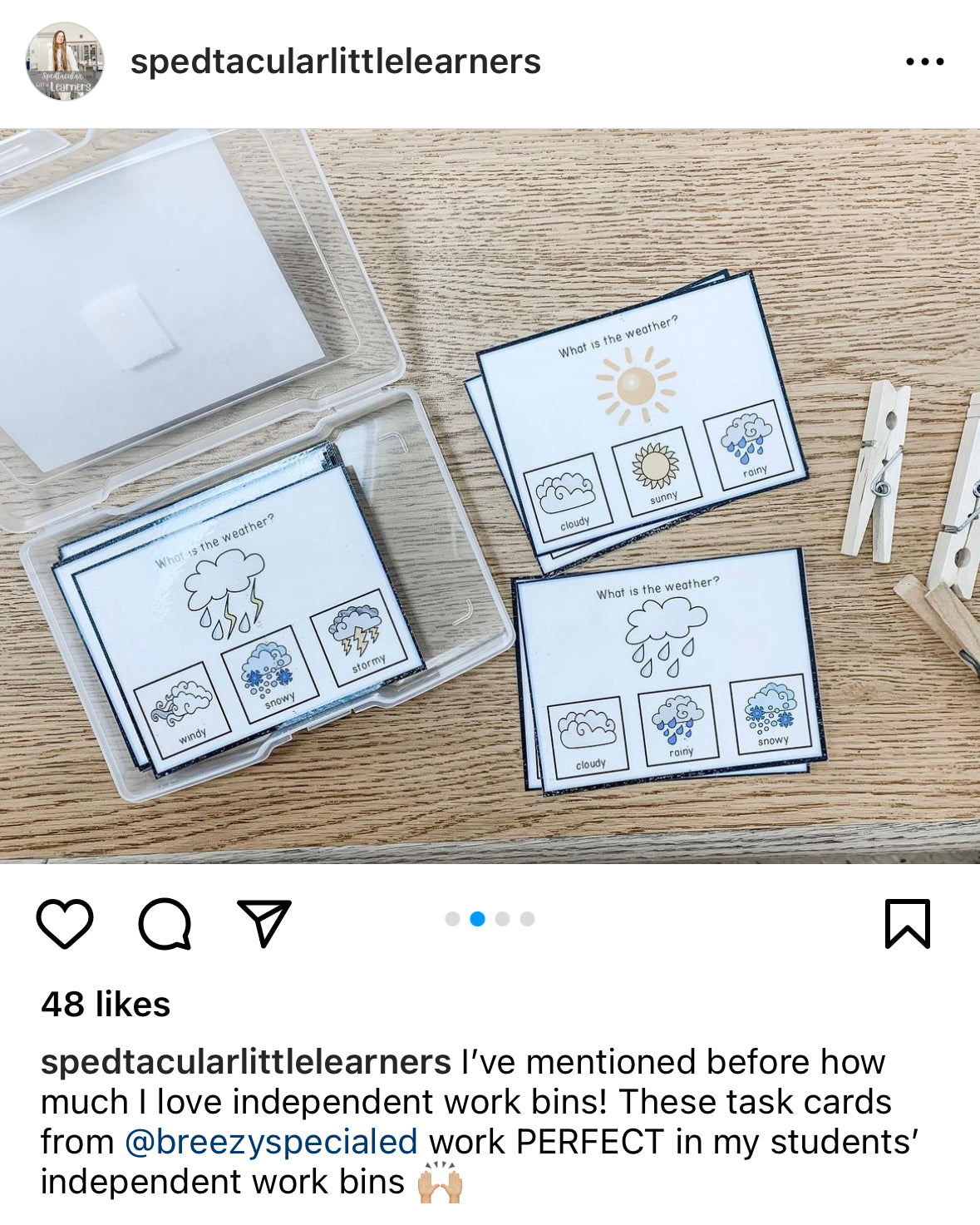 What is the Weather? Visual Task Cards (Special Education)