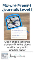 Picture Journal Prompts WINTER {Leveled Writing} Great for Special Ed