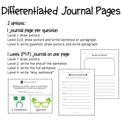Would You Rather? St Patrick's Day Questions + Journal Prompts