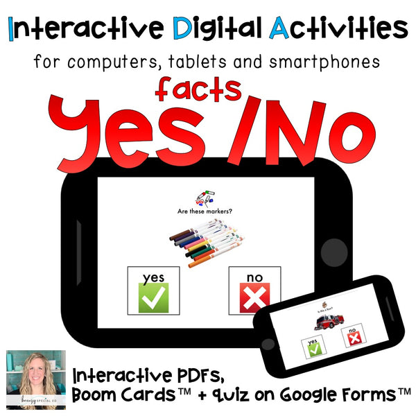 Yes No Questions digital task cards interactive PDF boom cards